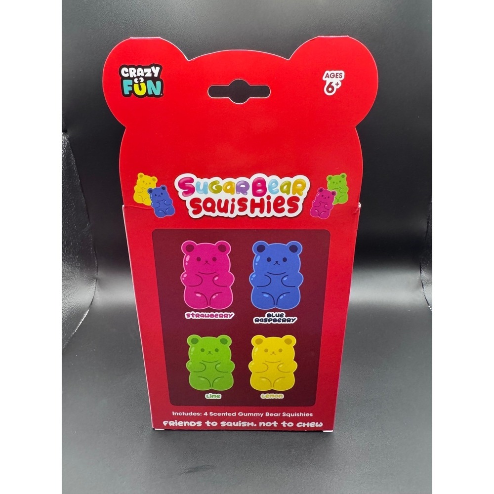 Crazy Fun Sugar Bear Squishies 4 Pack Scented Gummy Bear Toys Age 6+ RMS 9211273 - Picture 3 of 6
